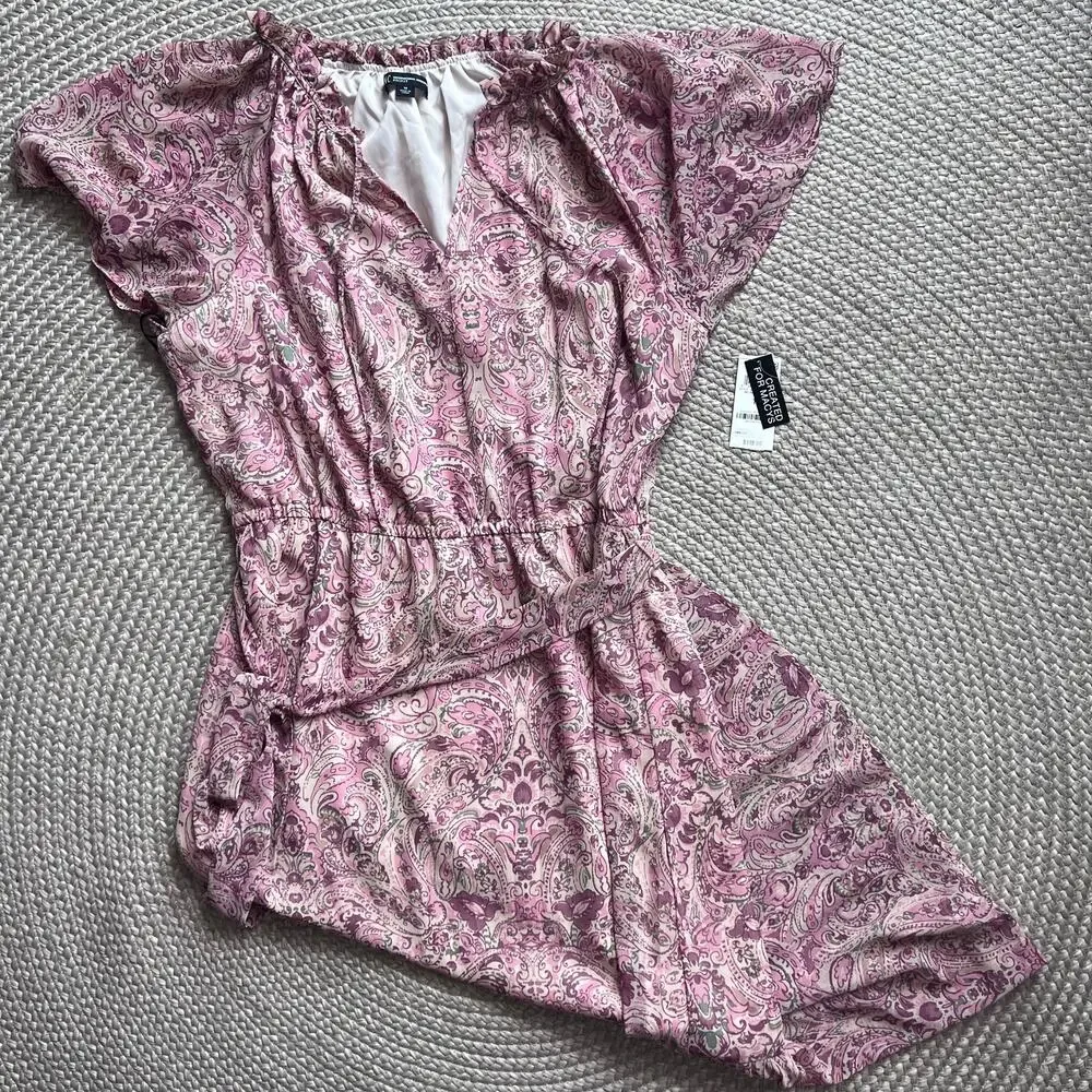 I.N.C. International Concepts Women's Paisley Flutter-Sleeve Midi Dress, Sz 16